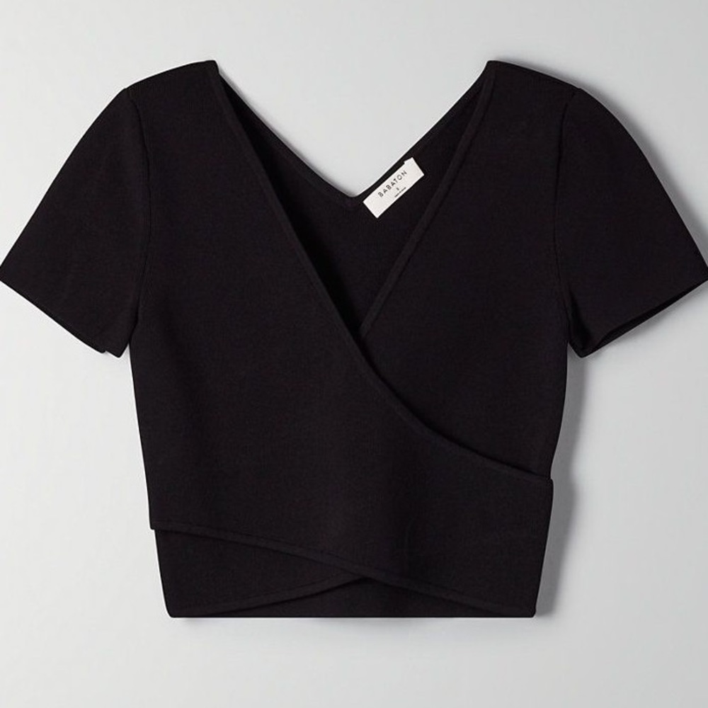 Aritzia Babaton Sculpt Knit Cross-Front Top, NWOT